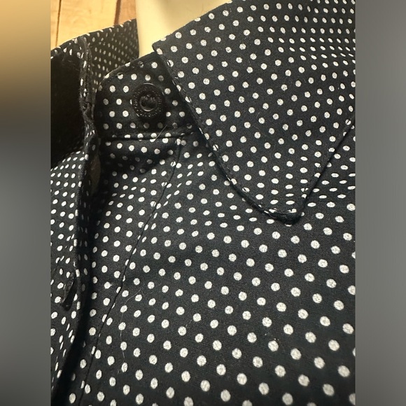 Volcom puff sleeve rockabilly Y2K polka dot button front top SZM - Picture 2 of 6